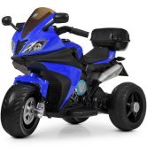 Детский мотоцикл M 4195 EL-4 с мягким сиденьем, синий