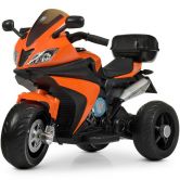 Детский мотоцикл M 4195 EL-7 с мягким сиденьем, оранжевый