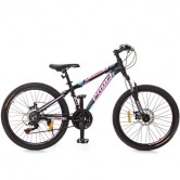 Велосипед 24д. G24OPTIMAL A24.2, черно-розовый