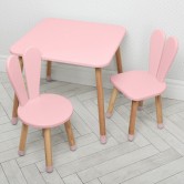 Детский столик 04-025R+1 со стульчиками, розовый | Дитячий столик 04-025R+1