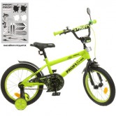 Велосипед детский PROF1 16д. Y1671 Dino, салатово-черный матовый