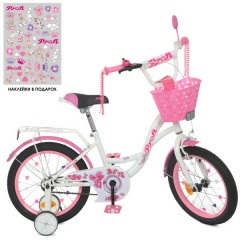 Велосипед детский PROF1 18д. Y1825-1 Butterfly, бело-розовый