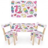 Детский столик 501-133, со стульчиками, сладости
