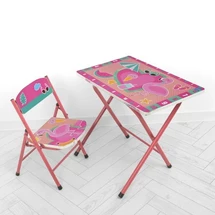 Детский столик A19-FMG со стульчиком, фламинго