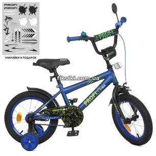 Велосипед детский PROF1 14д. Y1472-1 Dino, темно-синий матовый