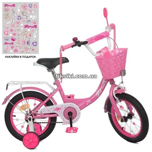 Велосипед детский PROF1 14д. Y1411-1, Princess, с корзинкой