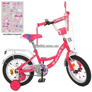 Велосипед детский PROF1 14д. Y14302N Blossom, малиновый
