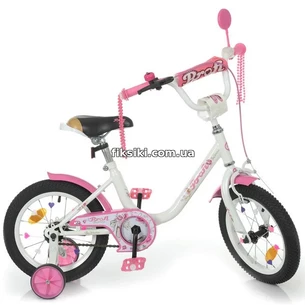 Велосипед детский PROF1 14д. Y1485 Ballerina, бело-розовый