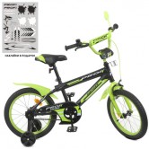 Велосипед детский PROF1 16д. Y16321-1, Inspirer, черно-салатовый матовый