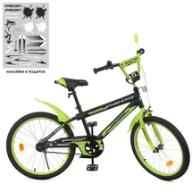 Велосипед детский PROF1 20д. Y20321, Inspirer, черно-салатовый матовый