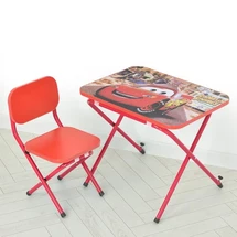 Детский столик Тачки красный, со стульчиком | Дитячий столик Тачки червоний