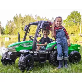 Детский электромобиль трактор M 4844 EBLR-5, прицеп