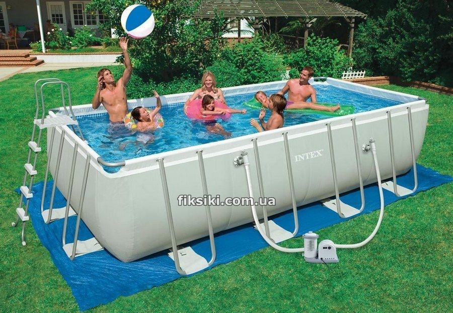 Каркасный бассейн Intex 28350 Rectangular Ultra Frame Pool (400х200)
