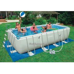 Купить Каркасный бассейн Intex 28350 Rectangular Ultra Frame Pool (400х200)