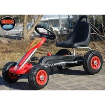 Педальная машина Карт M 1564-3 веломобиль, надувные колеса, красный