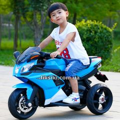 Детский мотоцикл M 3912 EL-4, c кожаным сиденьем, синий