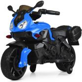 Детский мотоцикл M 4080 EL-4, кожаное сиденье, синий | Дитячий мотоцикл M 4080 EL-4