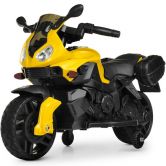 Детский мотоцикл M 4080 EL-6, кожаное сиденье, желтый | Дитячий мотоцикл M 4080 EL-6