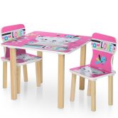 Детский столик 506-58-1 со стульчиками, Кошка