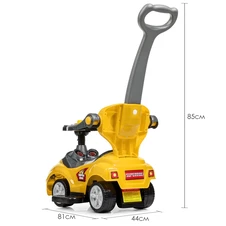 Детская каталка-толокар M 4205-6 желтая, родительская ручка фото 77