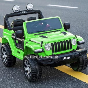 Детский электромобиль M 4176 EBLR-5 Jeep, мягкие колеса, зеленый