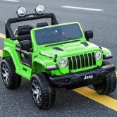 Детский электромобиль M 4176 EBLR-5 Jeep, мягкие колеса, зеленый