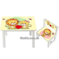 Детский столик BSM1-26, со стульчиком, львята