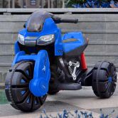 Детский мотоцикл M 4193 EL-4, кожаное сиденье, синий
