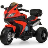 Детский мотоцикл M 4195 EL-3 с мягким сиденьем, красный