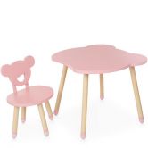 Детский столик M 4255 Bear pink, со стульчиком