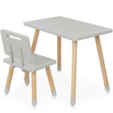 Детский столик M 4256 Square gray со стульчиком