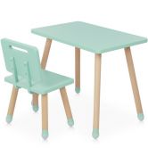 Детский столик M 4256 Square mint со стульчиком