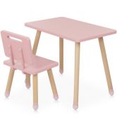 Детский столик M 4256 Square pink со стульчиком