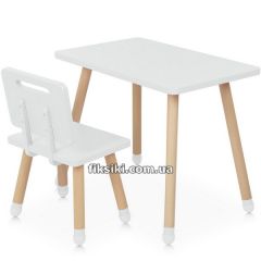 Детский столик M 4256 Square white со стульчиком