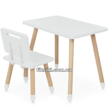 Детский столик M 4256 Square white со стульчиком