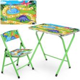 Детский столик A19-DINO2, со стульчиком, Динозавры | Дитячий столик A19-DINO2