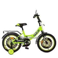 Детский велосипед PROF1 14д. XD1442, Original boy, салатово-черный фото 11