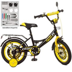 Купить Детский велосипед PROF1 14д. XD1443, Original boy, черно-желтый