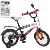 Детский велосипед PROF1 14д. SY1455, Inspirer, черно-бело-красный