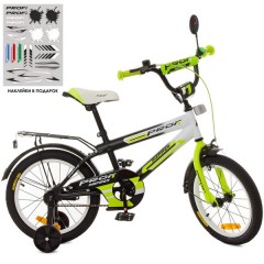 Детский велосипед PROF1 16д. SY1654 Inspirer, черно-бело-салатовый