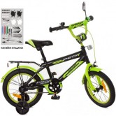 Велосипед детский PROF1 14д. SY1451 Inspirer, черно-салатовый