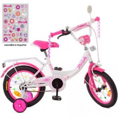 Купить Велосипед детский PROF1 14д. XD1414 Princess, бело-малиновый