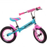 Детский беговел 12д. M 5454AB PROFI KIDS, надувные колеса, бирюзово-розовый