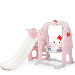 Купить Детская горка-качель HK 5018-2A Хелло Китти, розово-серая
