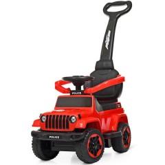 Детская каталка-толокар M 4288-3 Jeep, родительская ручка, красная