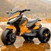 Детский мотоцикл M 4274 EL-7, кожаное сиденье, оранжевый