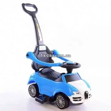 Детская каталка-толокар T-931 BLUE Bugatti, с родительской ручкой фото 11