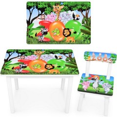 Купить Детский столик BSM2K-33 со стульчиком, зоопарк | Дитячий столик BSM2K-33