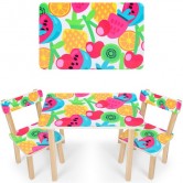 Детский столик 501-76 со стульчиками, фрукты