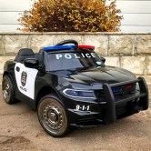 Детский электромобиль T-7654 EVA BLACK Полиция, черный